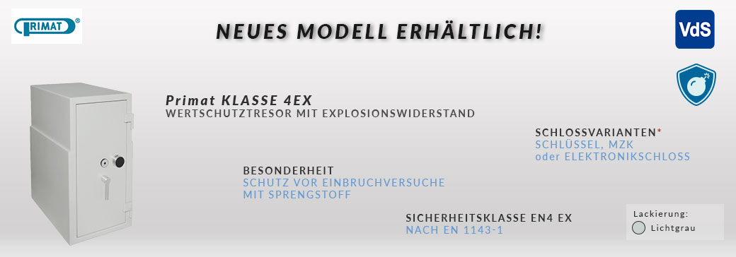 Neues Modell: Primat 4EX Explosionsresistenter Wertschutztresor